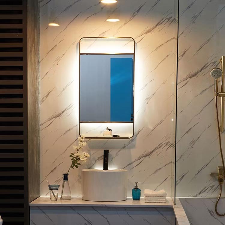 Espejo de baño LED con música Bluetooth con almacenamiento